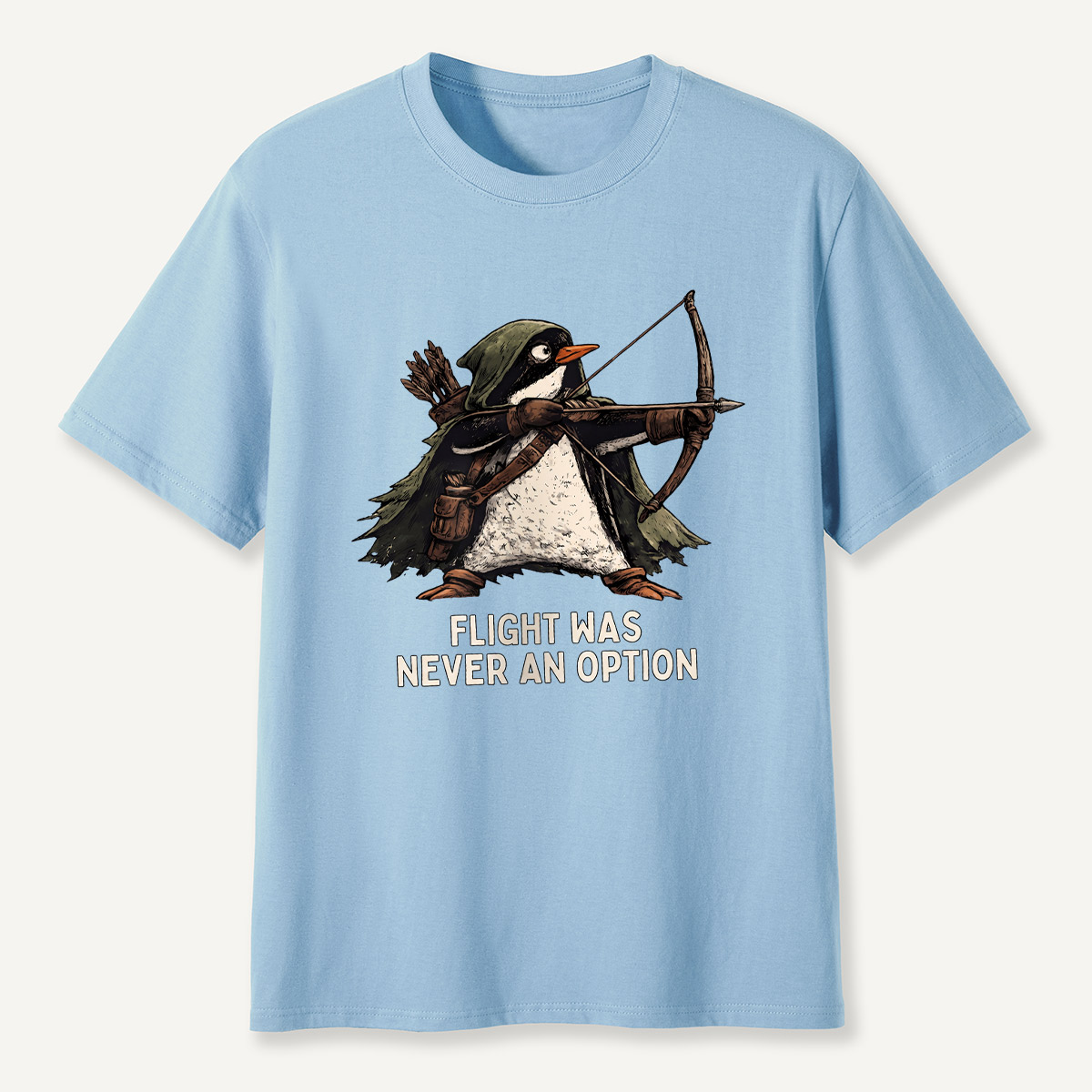 Flight Was Never An Option Archer Penguin T-Shirt