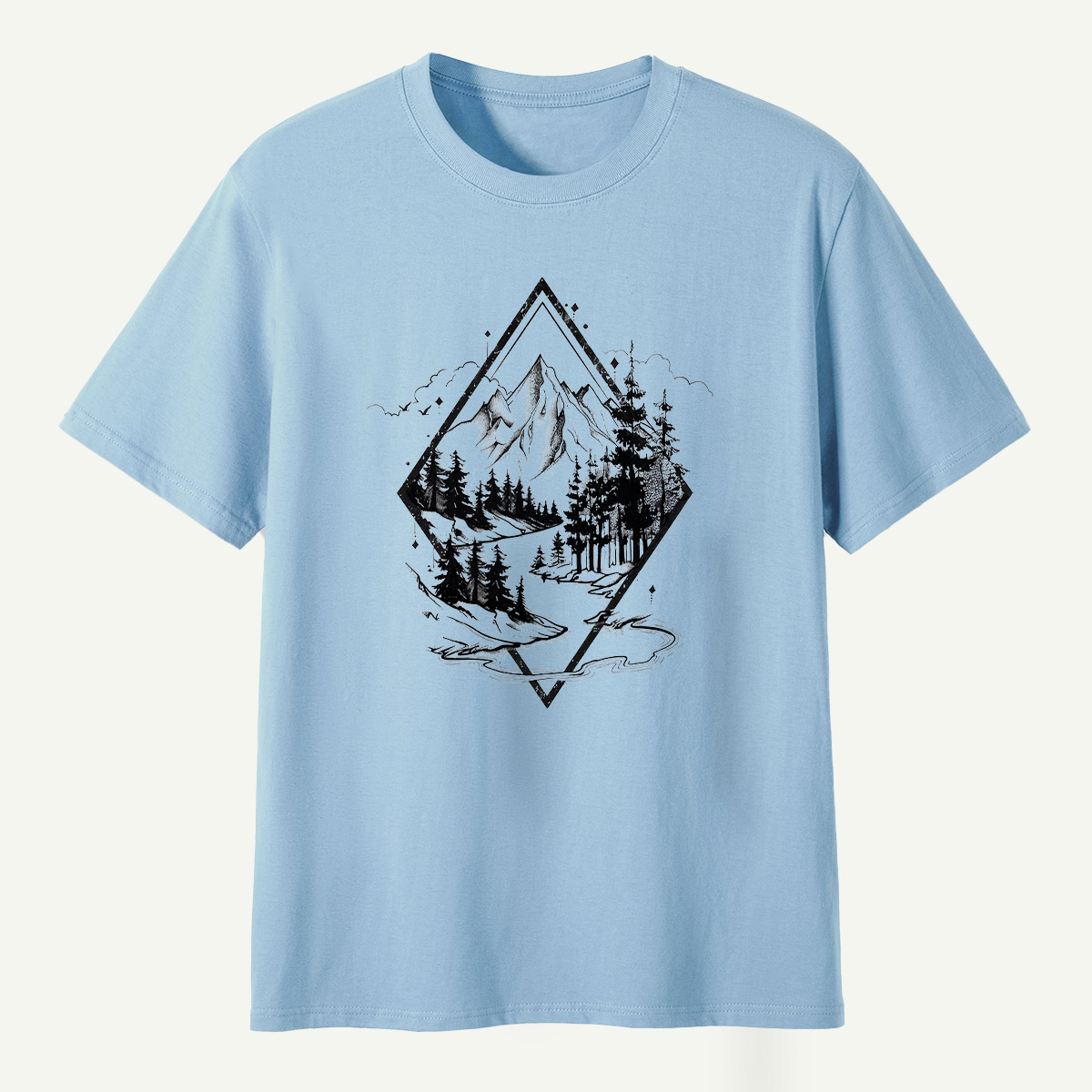 Mountain Forest Diamond Landscape T-Shirt
