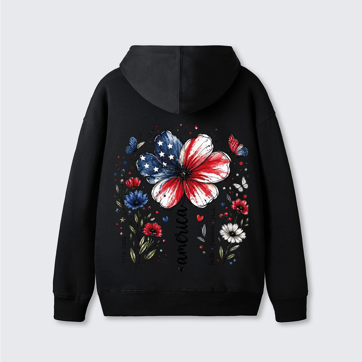 USA 250th Anniversary Floral  Hoodie