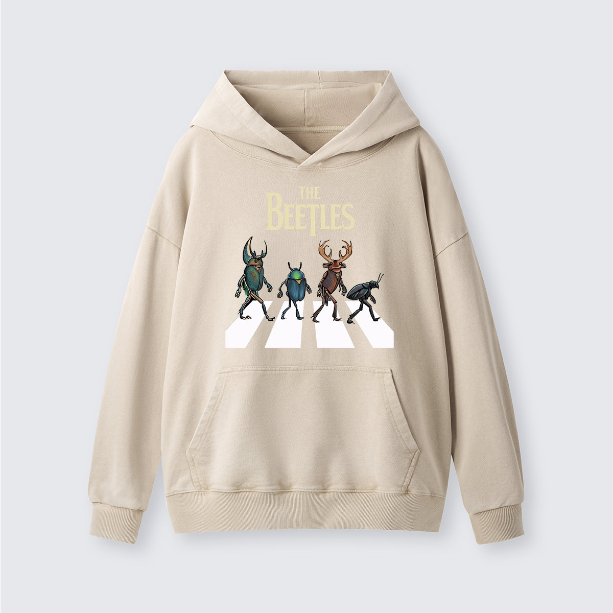 The Beetles Funny Insect Band  Washed Hoodie
