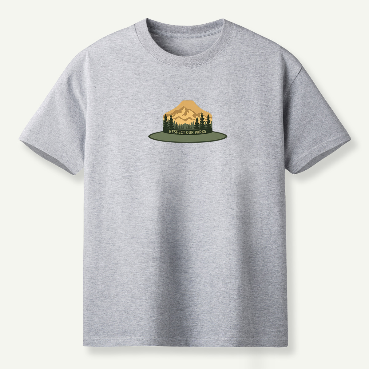 Respect Our Parks Mountain Forest Ranger Hat Badge T-Shirt