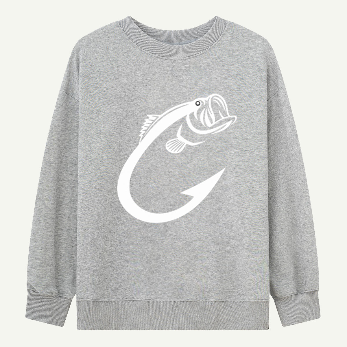 Leaping Fish Hook Fishing Silhouette Sweatshirts