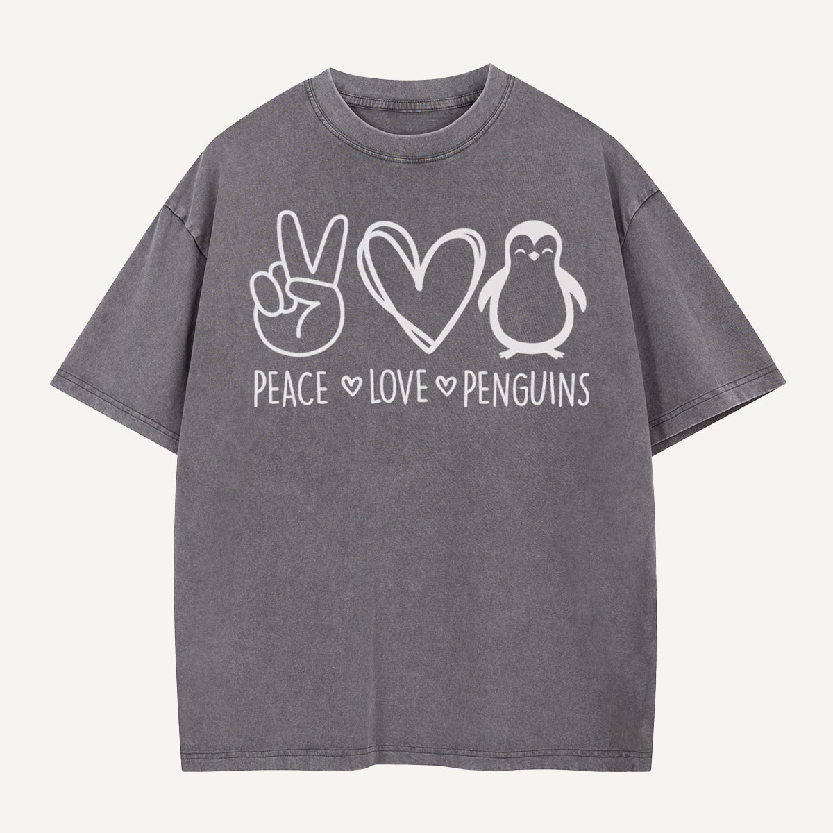 Off To Cause A Kerfuffle Scooter Penguin Washed T-Shirt