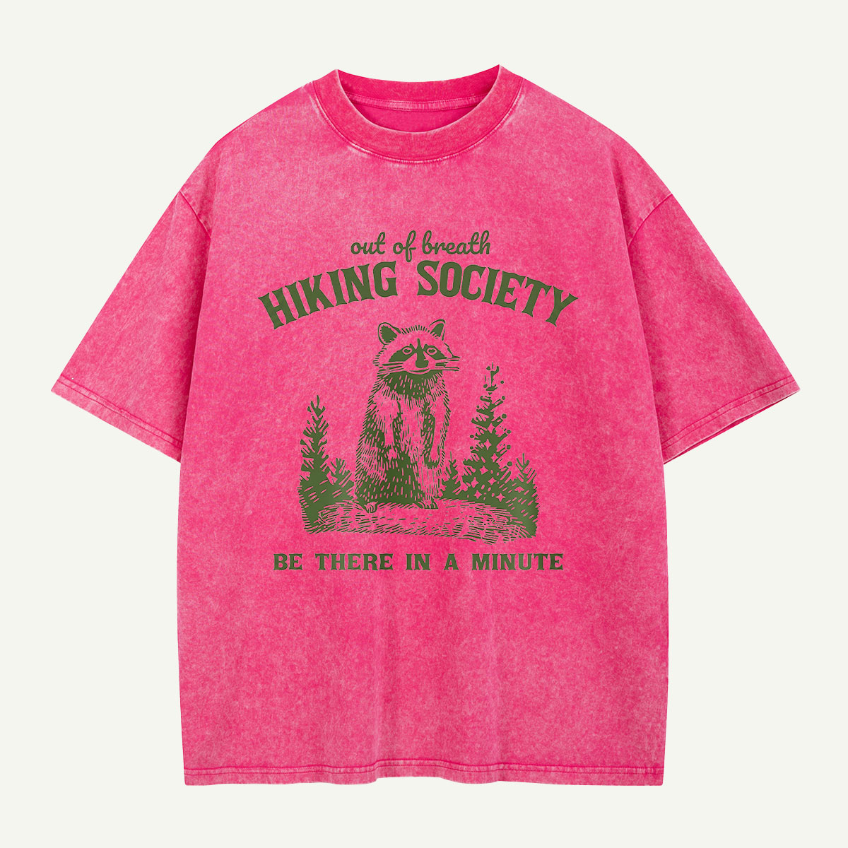 Out Of Breath Hiking Society Raccoon Washed T-Shirt