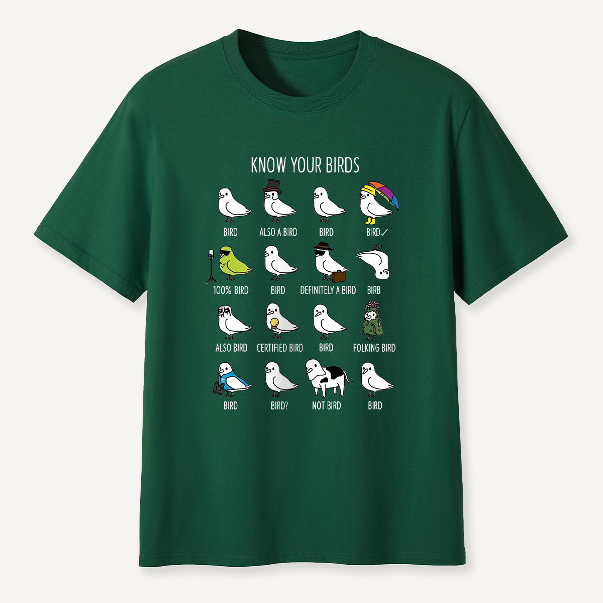 Know Your Birds Bird Chart T-shirt