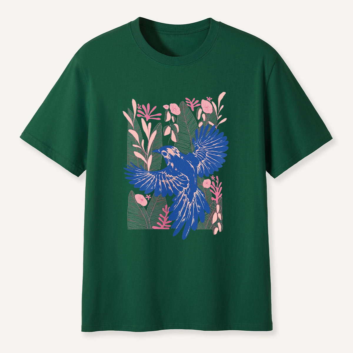Vintage Blue Bird Botanical T-Shirt