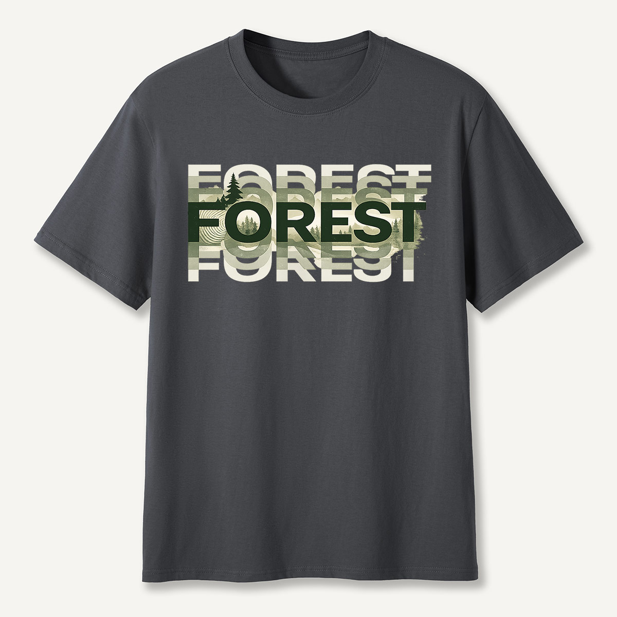 Forest Reflection Typographic T-Shirt