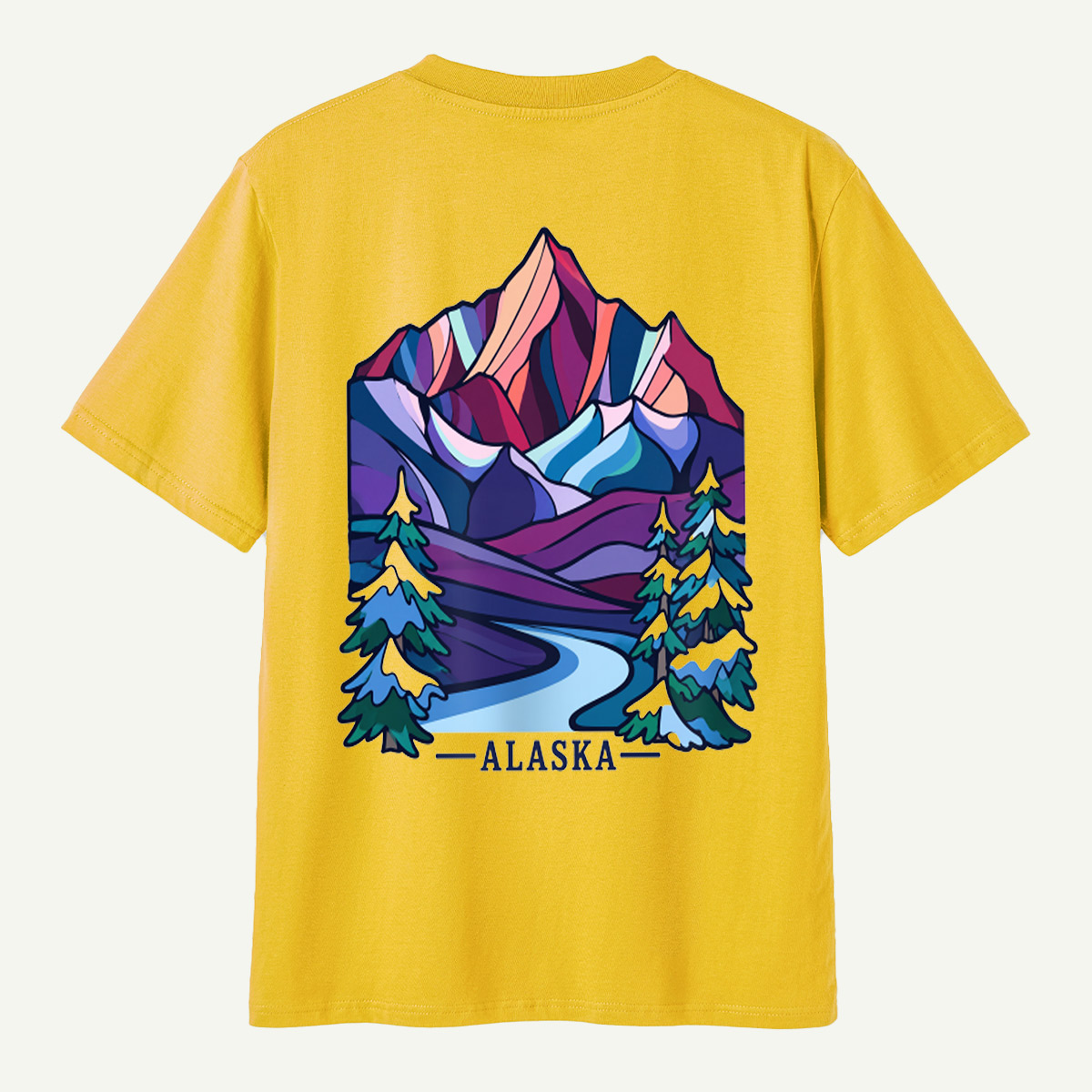 Alaska Abstract Mountain Winter Landscape T-Shirt