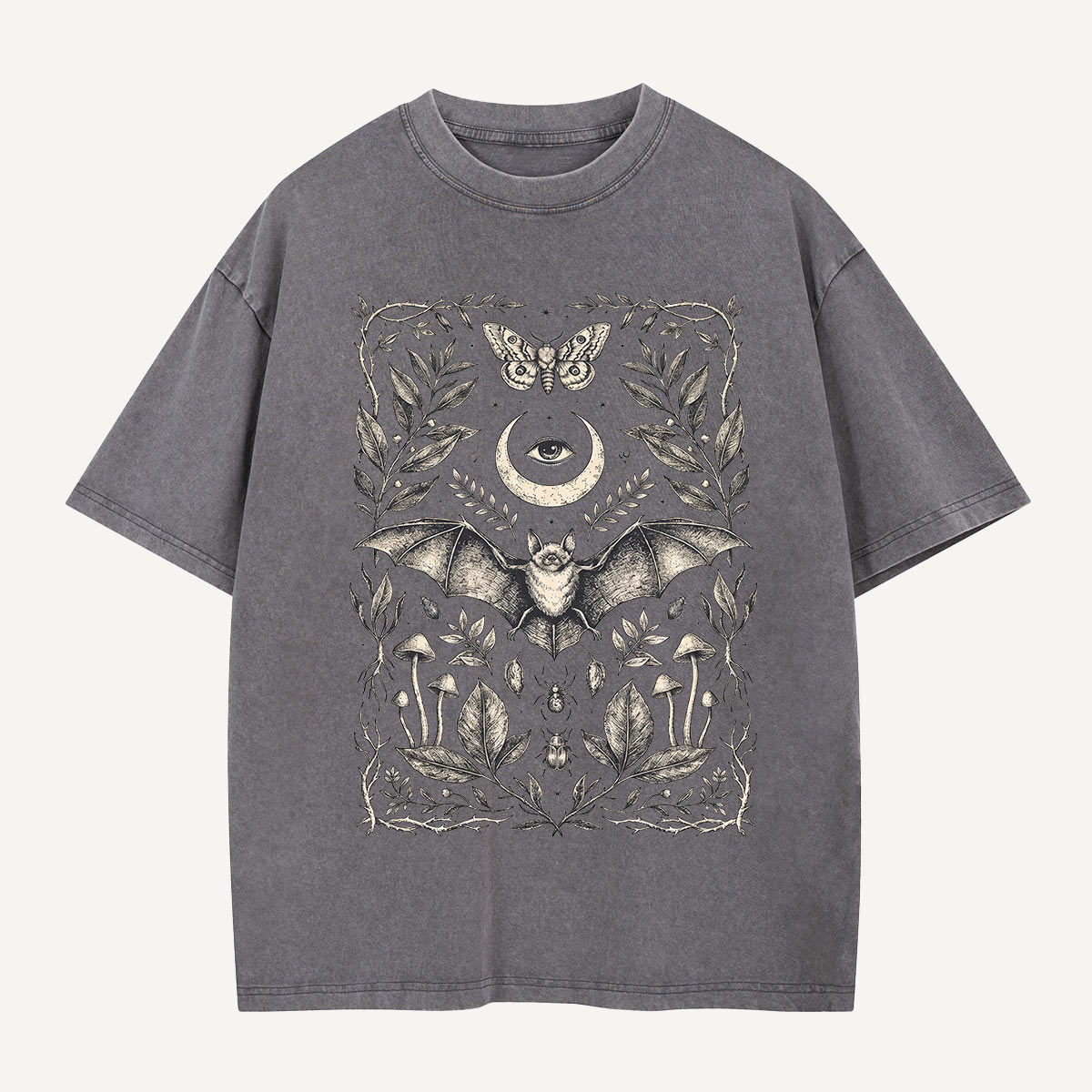  Moonlit Bat Botanica Washed T-Shirt
