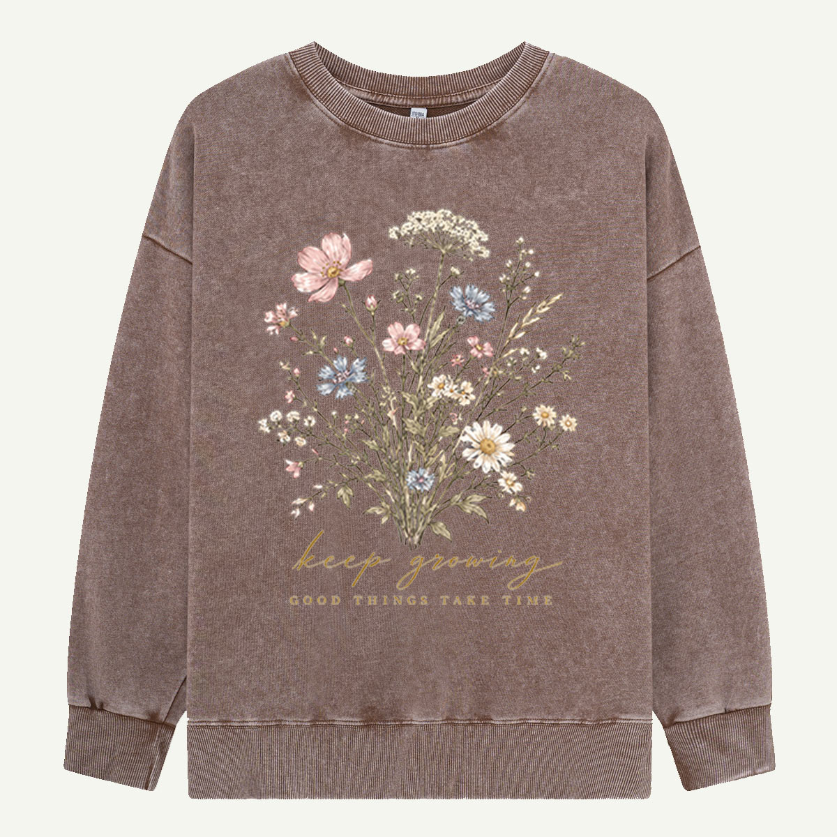 Keep Growing Wildflowers Washed Sweatshirts