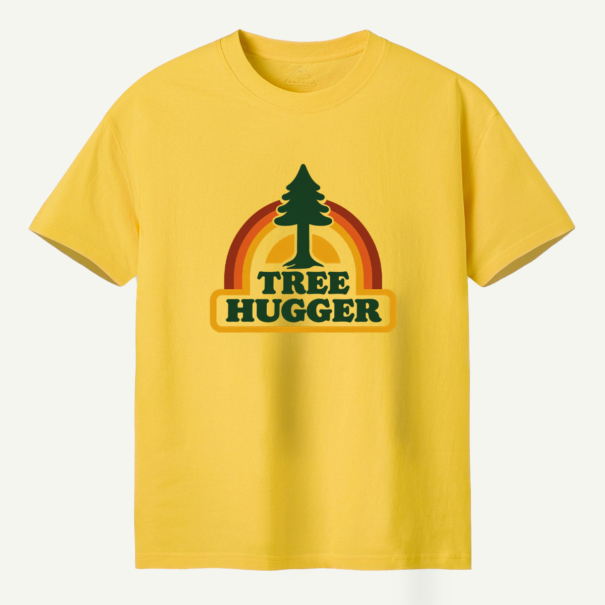 Tree Hugger Retro Rainbow Pine Badge T-Shirt