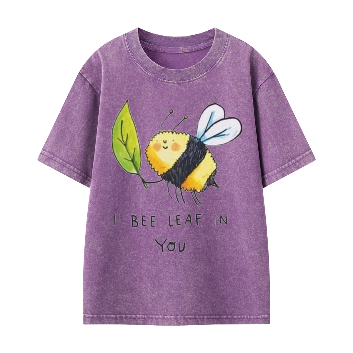 I Bee Leaf In You Kids Washed T-Shirt