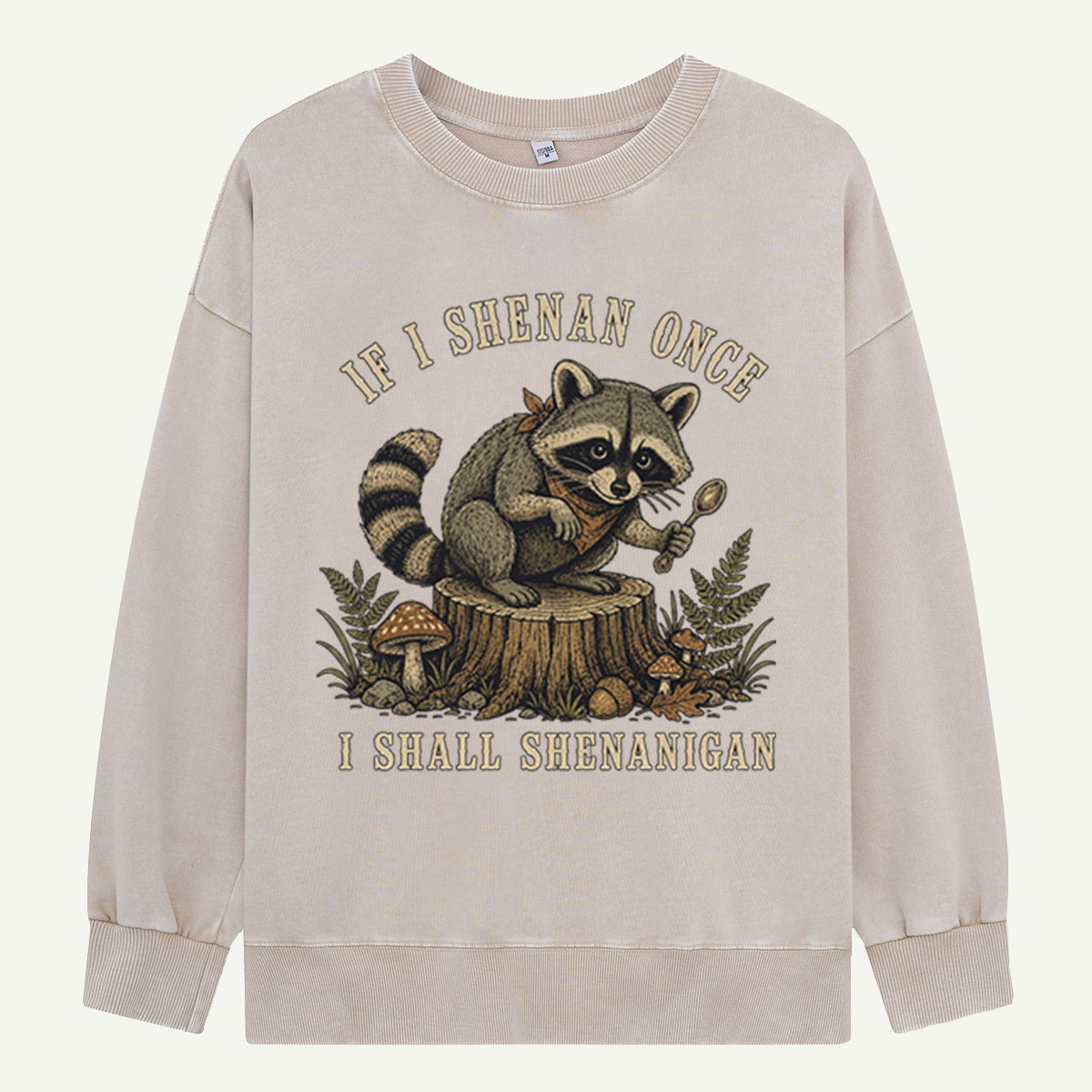 Raccoon Shenanigan Season Washed Sweatshirts