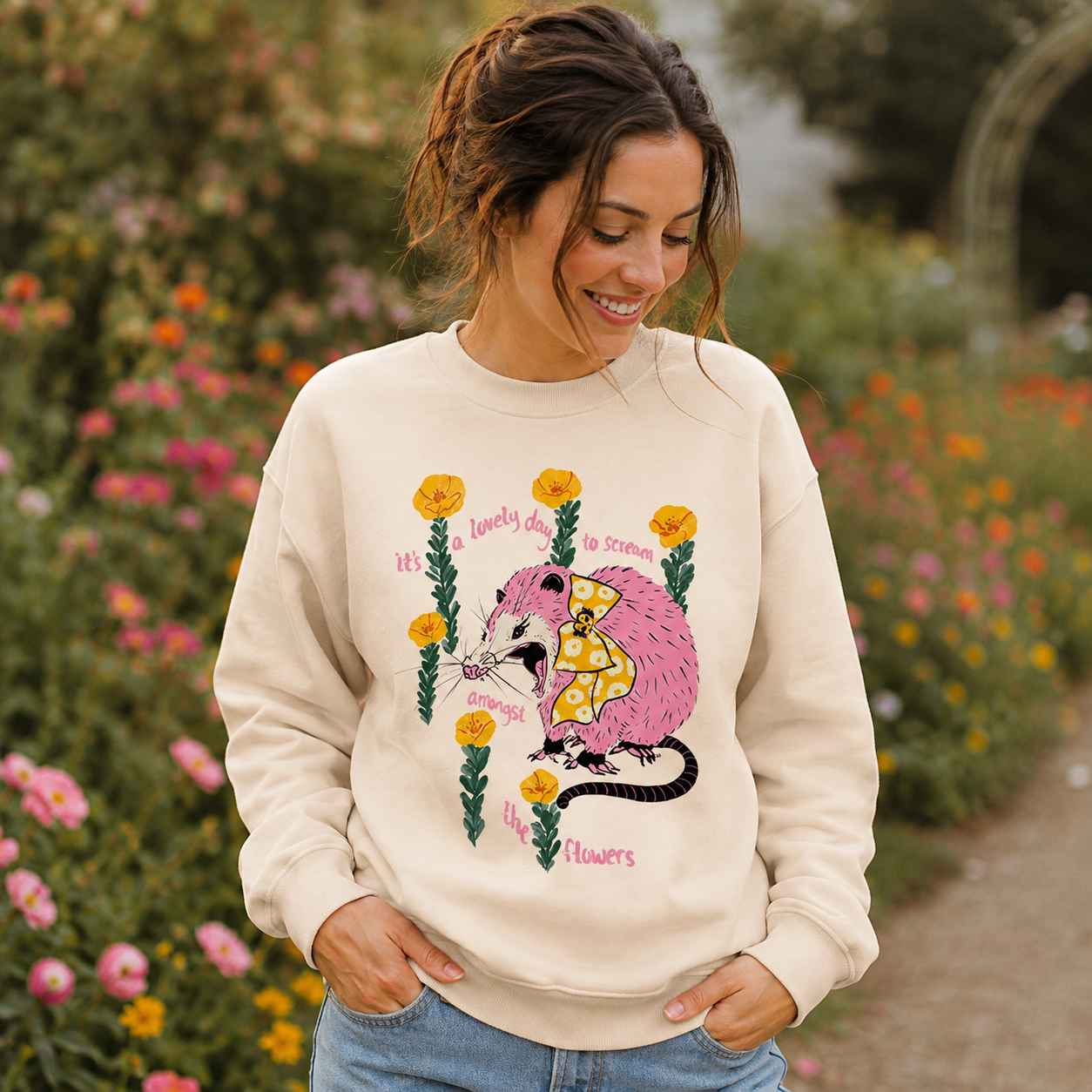 Lovely Day to Scream Possum Sweatshirts