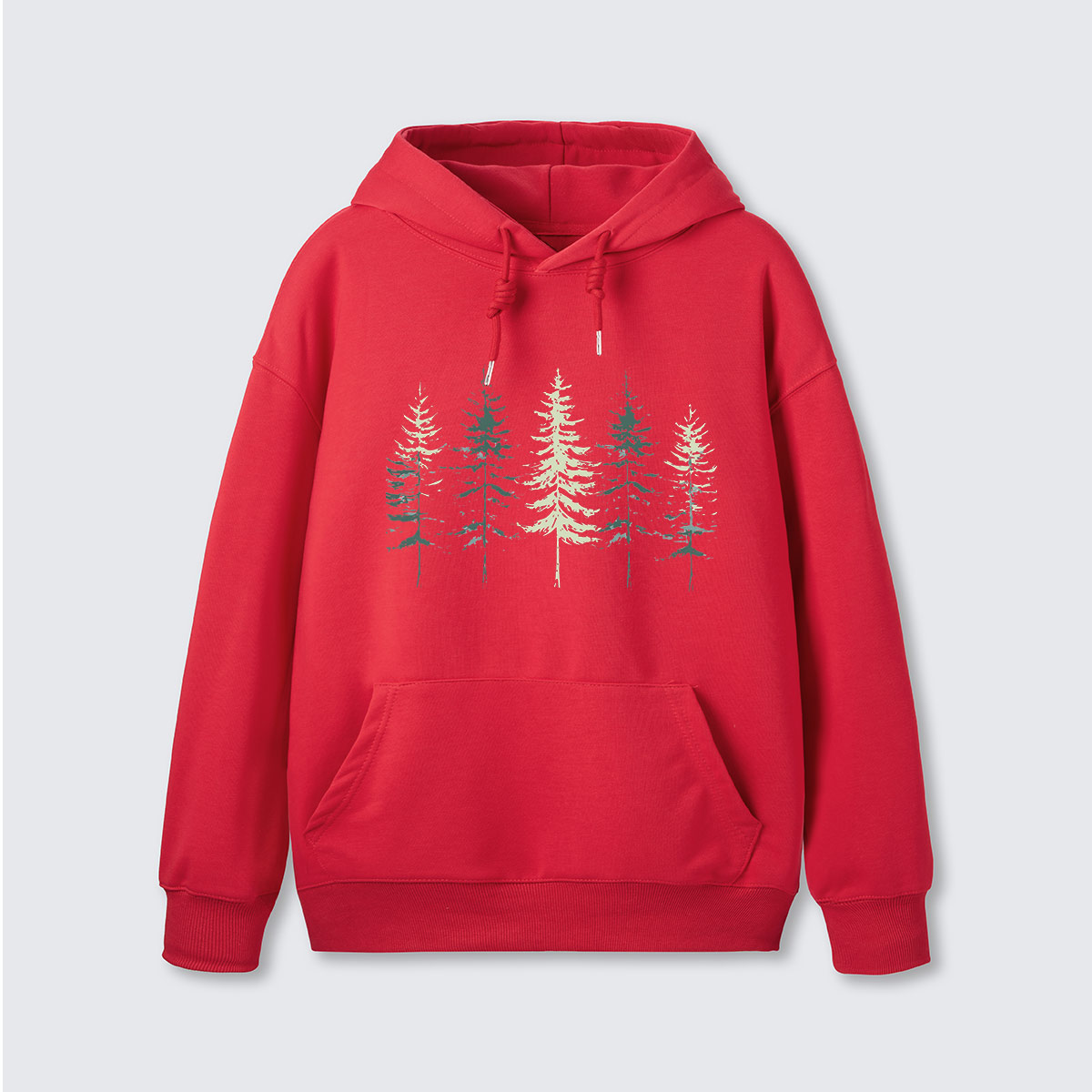 Minimal Pine Forest Silhouette Hoodie