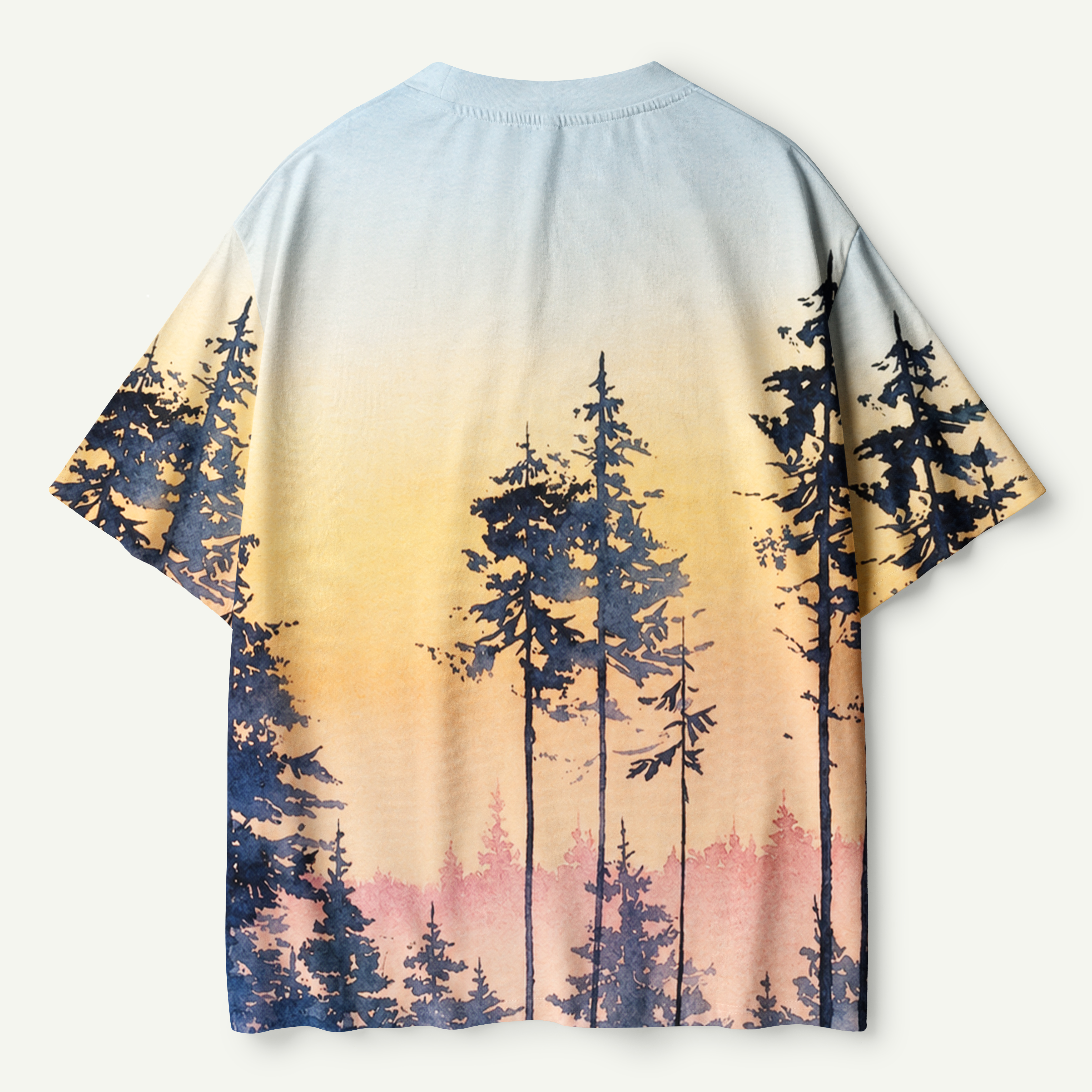 Golden Hour Pine Lake Watercolor Premium Eco Tee