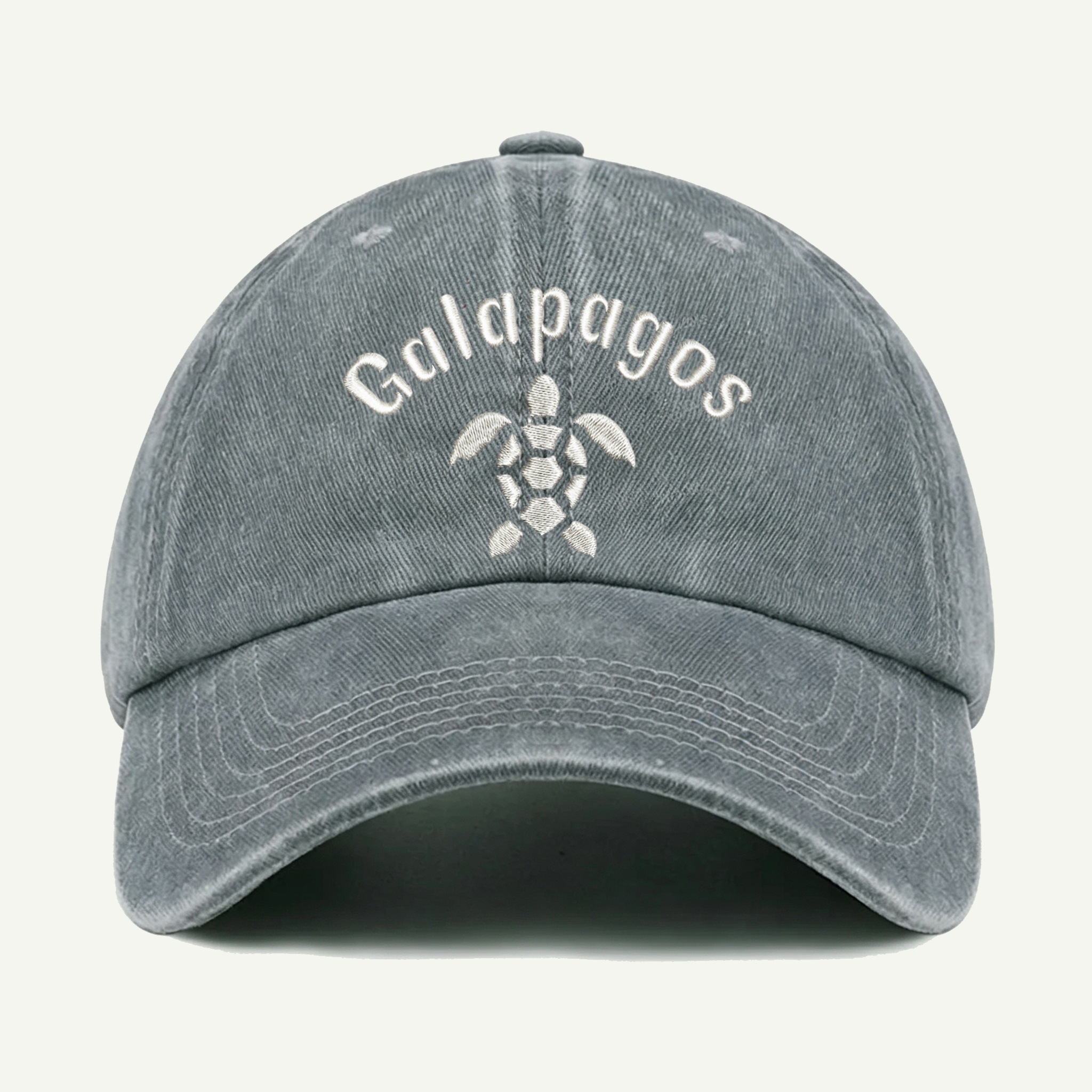 Galapagos Sea Turtle Washed Embroidered Hat