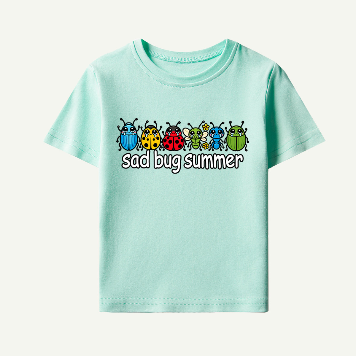 Sad Bug Summer Cute Crying Insects Kids T-Shirt