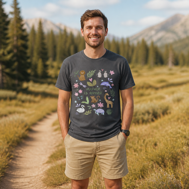 Nature Is Queer Cute Animals Pride T-Shirt