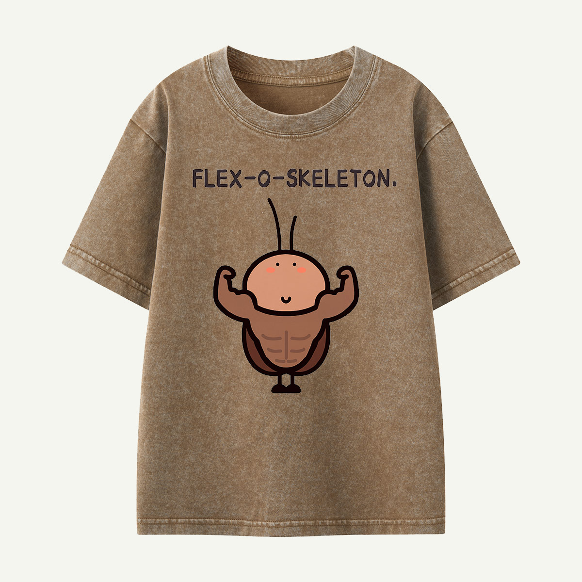 Flex-O-Skeleton Muscles Bug Kids Washed T-Shirt