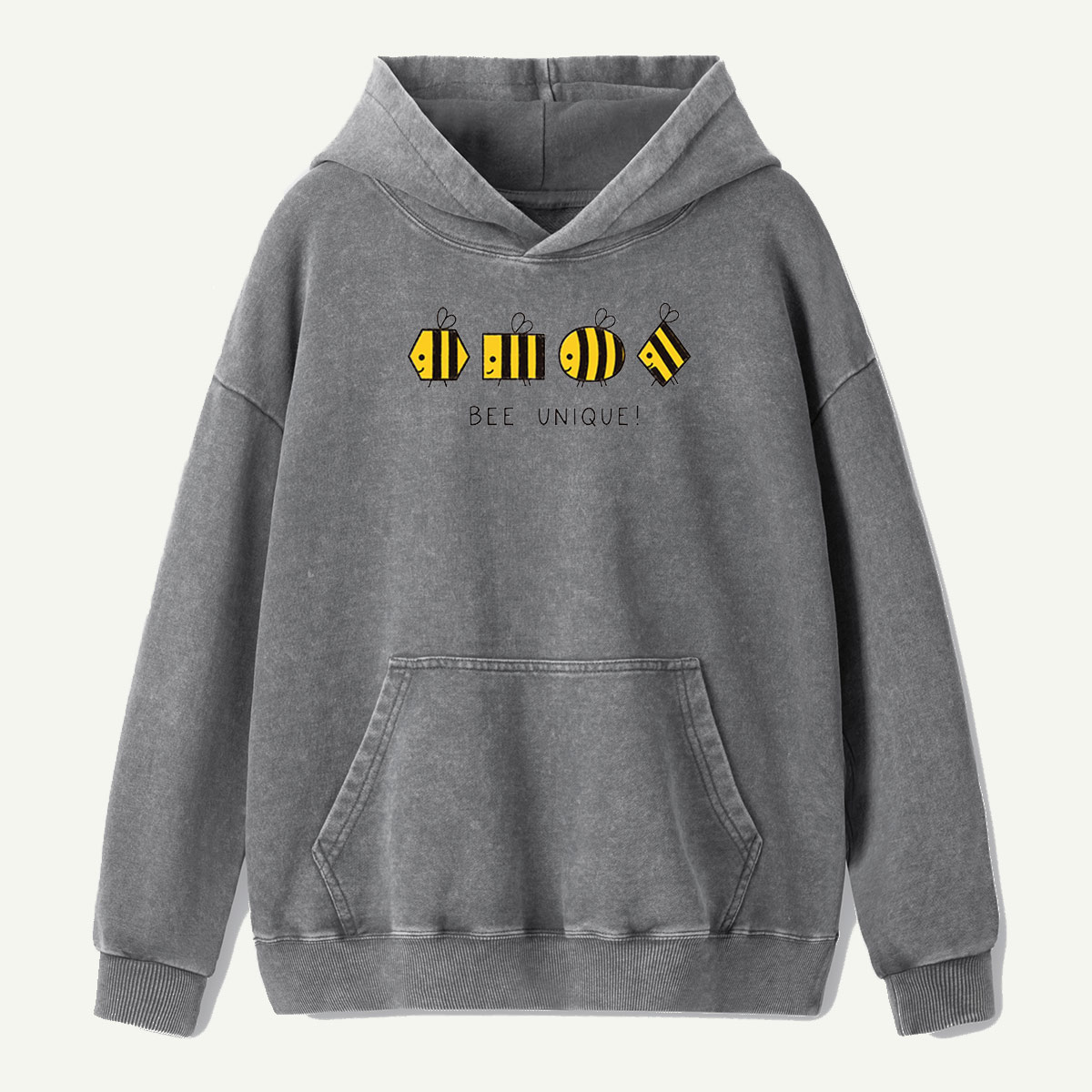 Bee Unique Geometric Bees Washed Hoodie