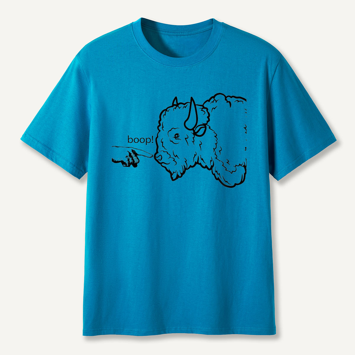 Boop the Bison Funny Line Art T-Shirt