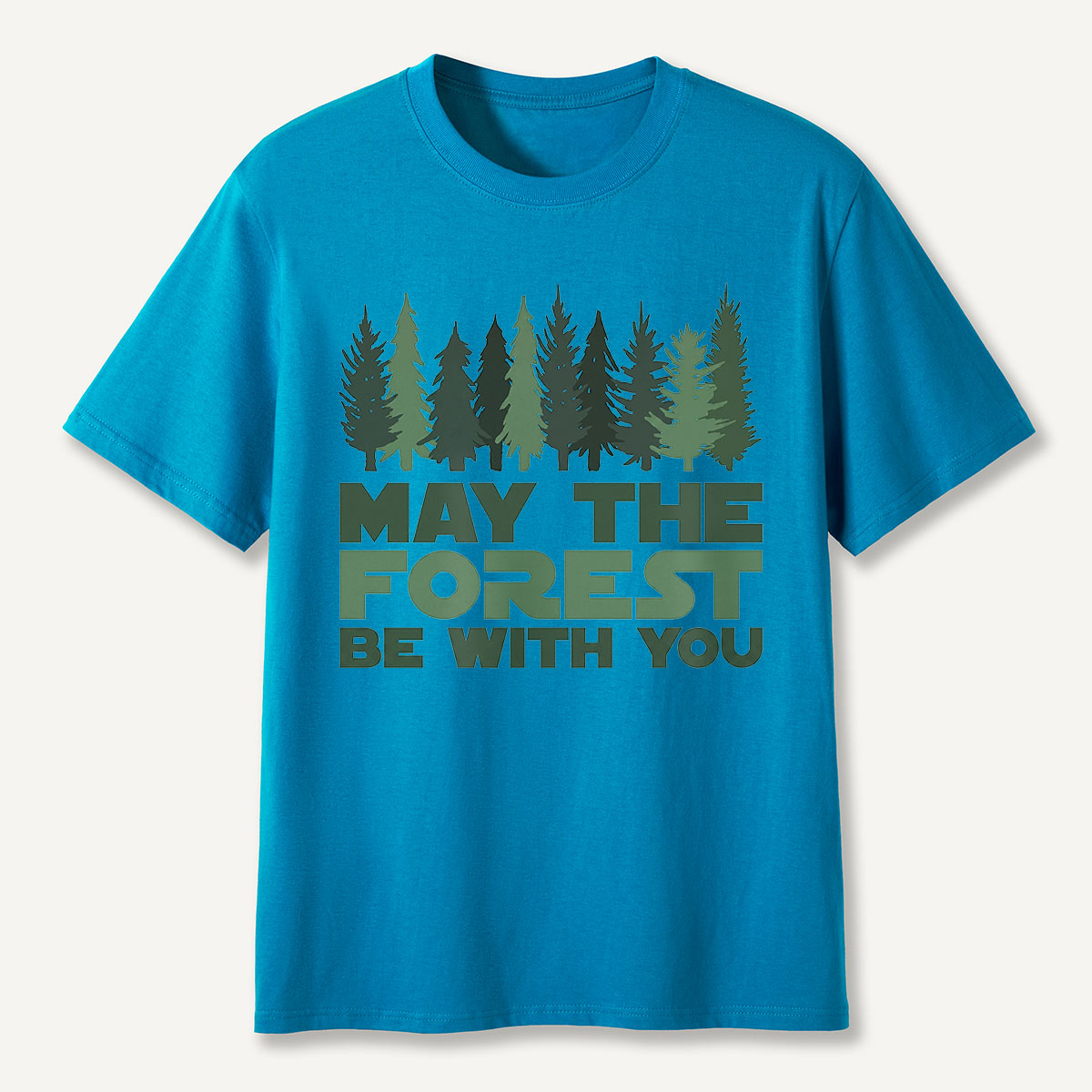 May the Forest Be With You Pink Evergreen T-Shirt