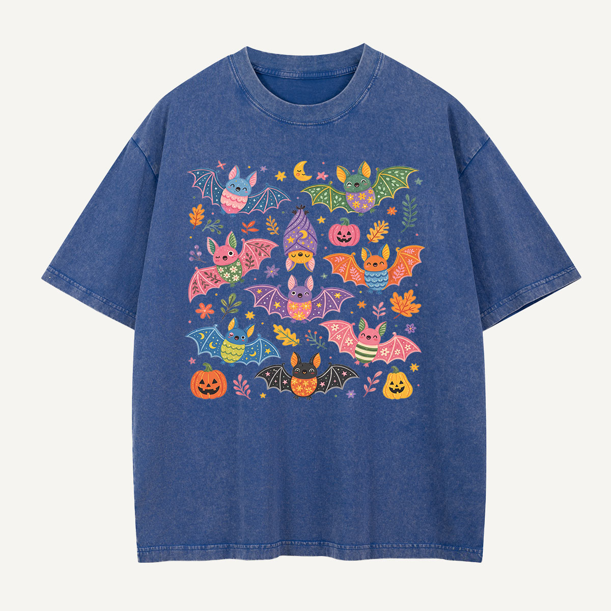 Bats at the Pumpkin Party Washed T-Shirt