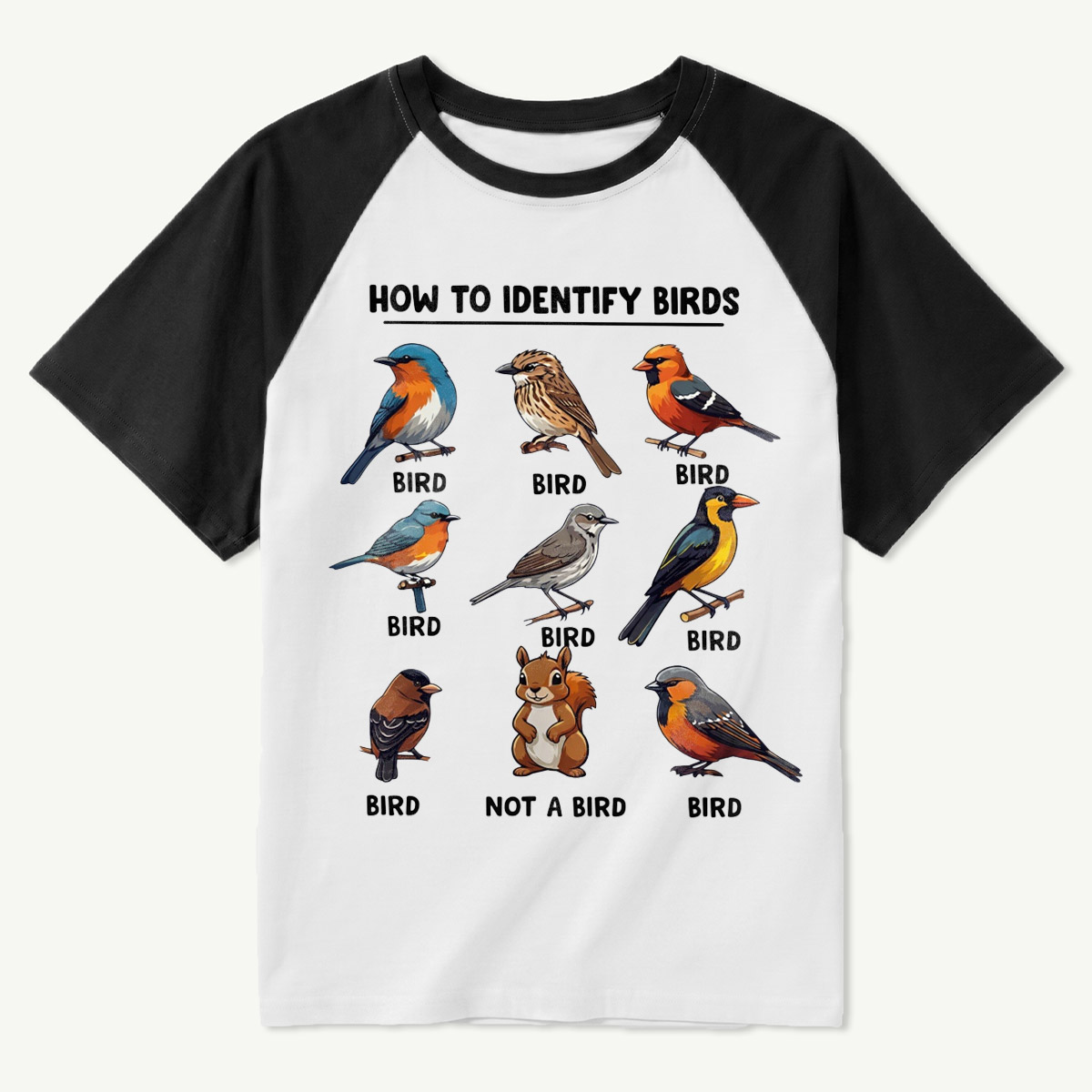 Funny Bird How to Identify Birds Raglan T-Shirt
