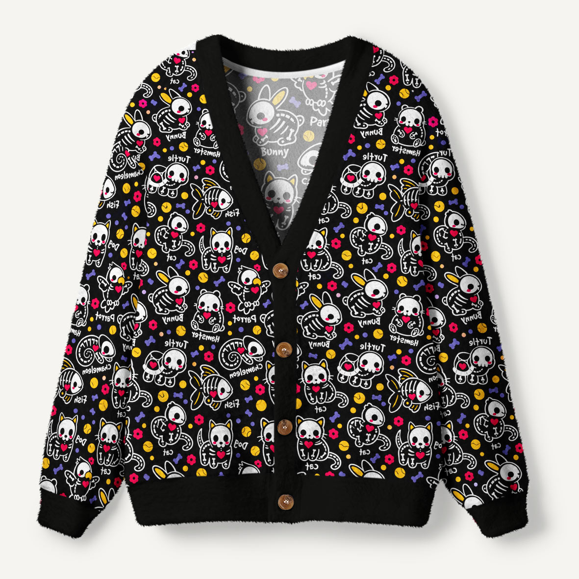 Cute Skeleton Pet Collection Ugly Cardigan Sweaters
