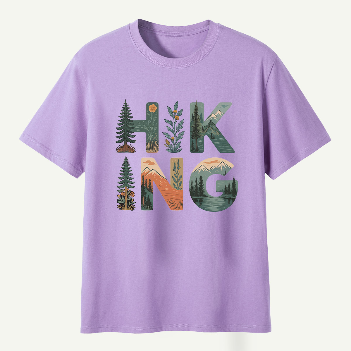 Hiking Forest Letter Art T-Shirt