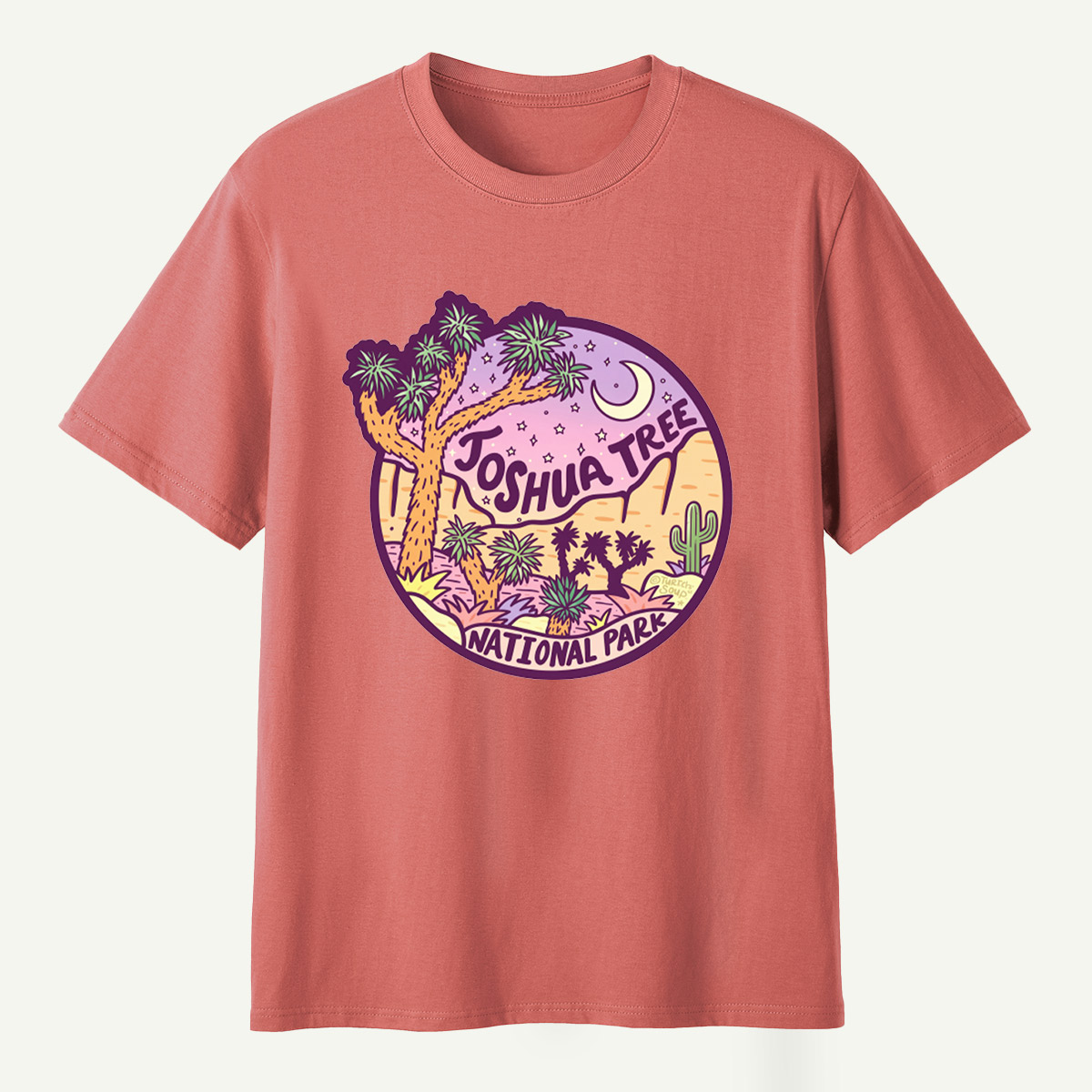 Joshua Tree National Park Desert Moonlight Landscape T-Shirt