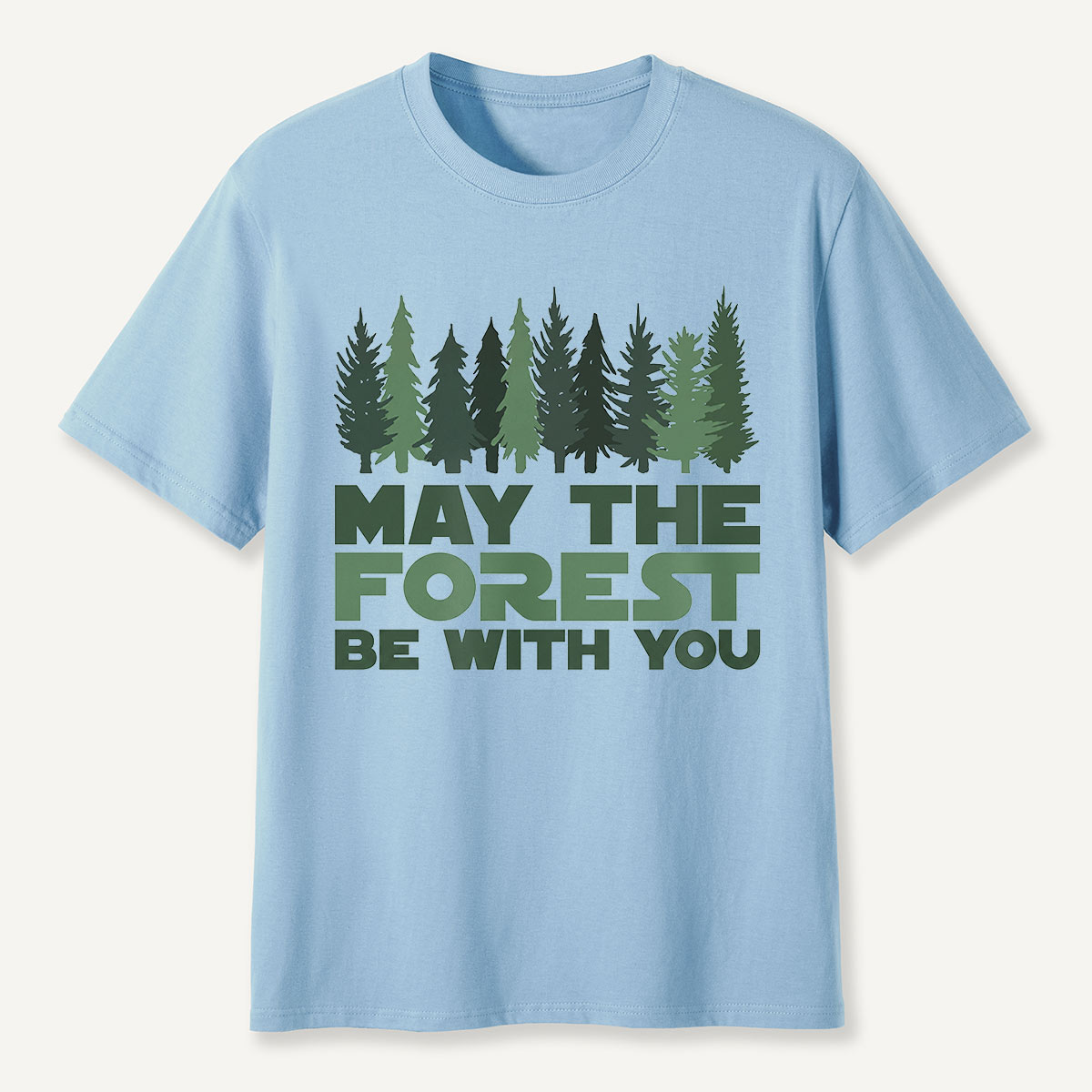 May the Forest Be With You Pink Evergreen T-Shirt