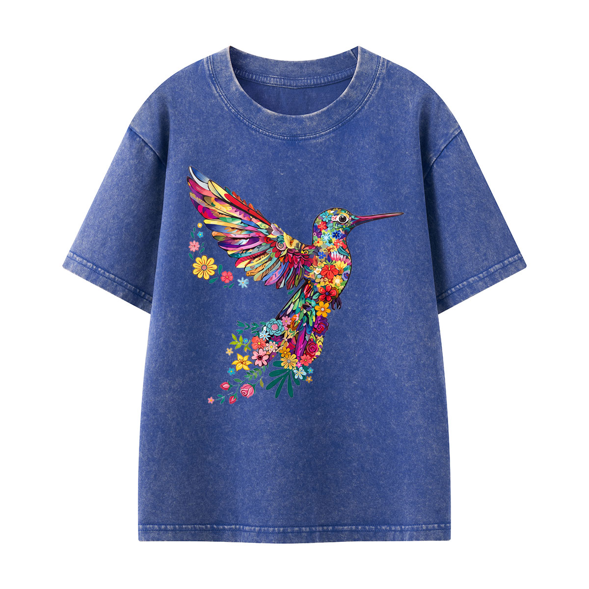 Animal Lover Hummingbird Kids Washed T-Shirt