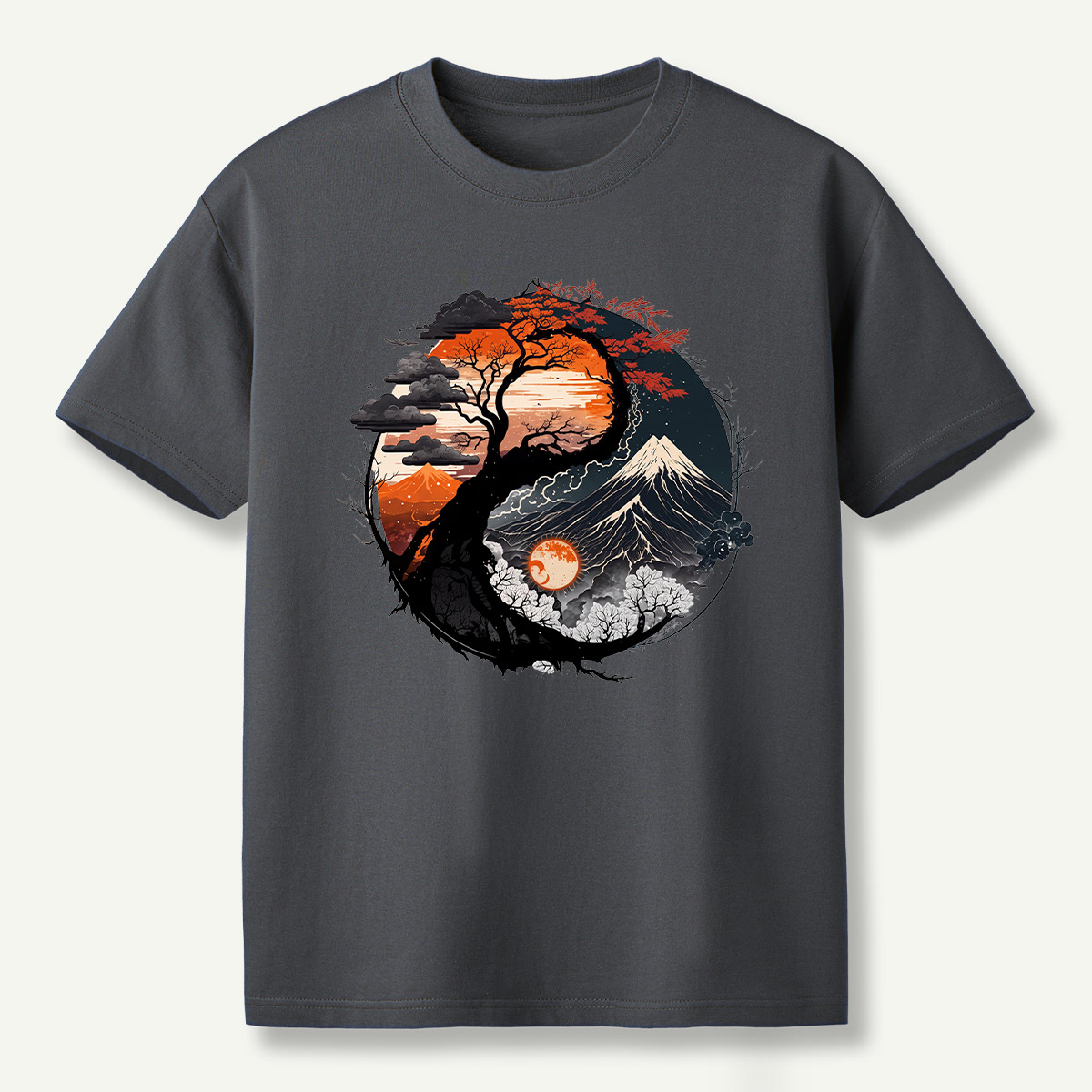 Yin Yang Autumn Forestscape T-Shirt