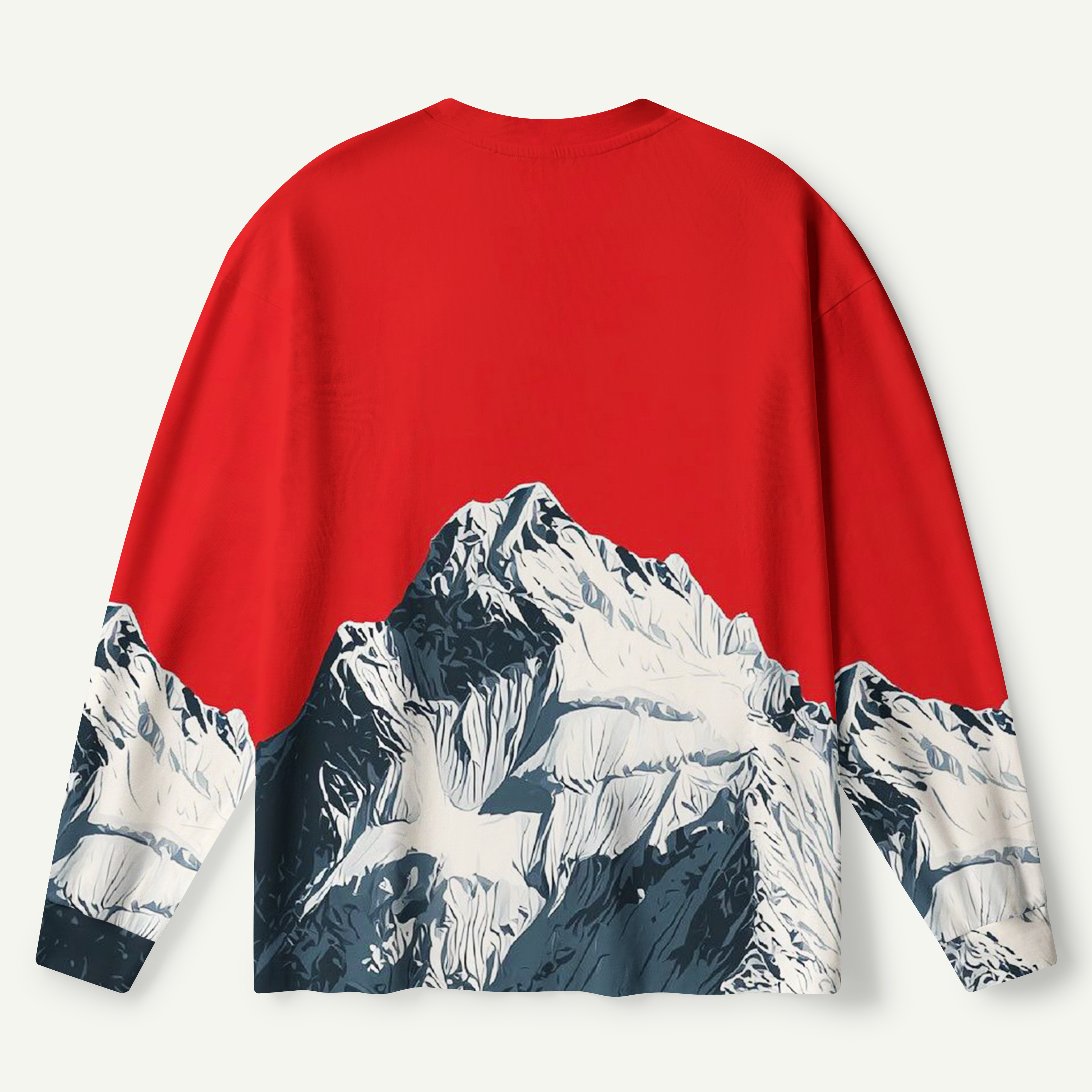 Red Sky Snow Mountain Escape Premium Pure Cotton Long Sleeves