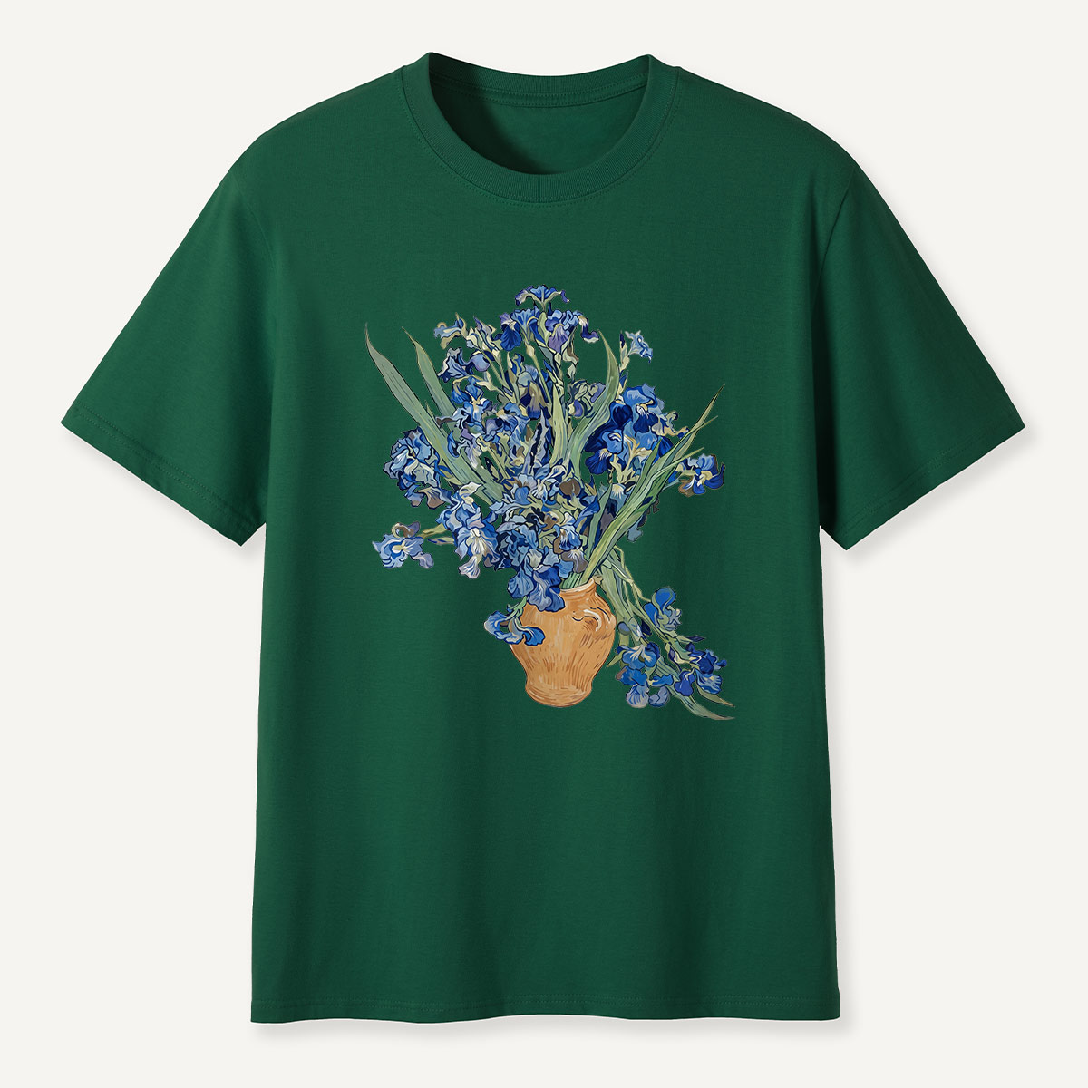Blue Irises in Vase Art T-Shirt