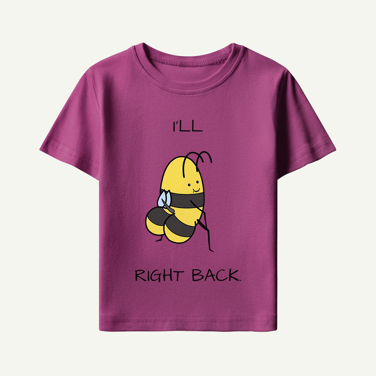I’ll Bee Right Back Pun Kids T-Shirt