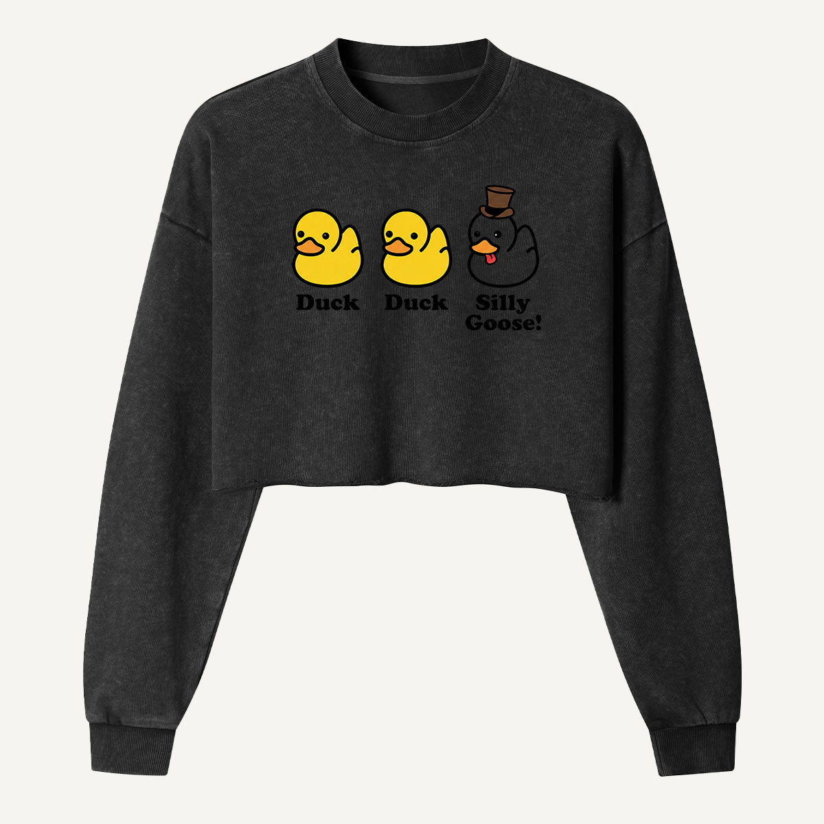 Duck Duck Silly Goose Women's Washed Cropped Sweatshirt