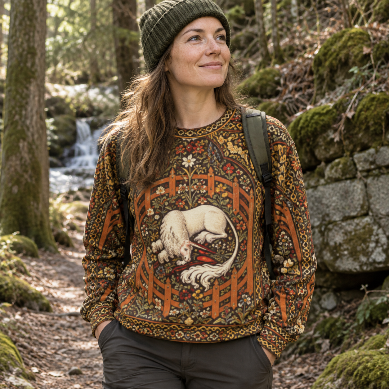 Enchanted Unicorn In Thorn Garden Premium Pure Cotton Long Sleeves