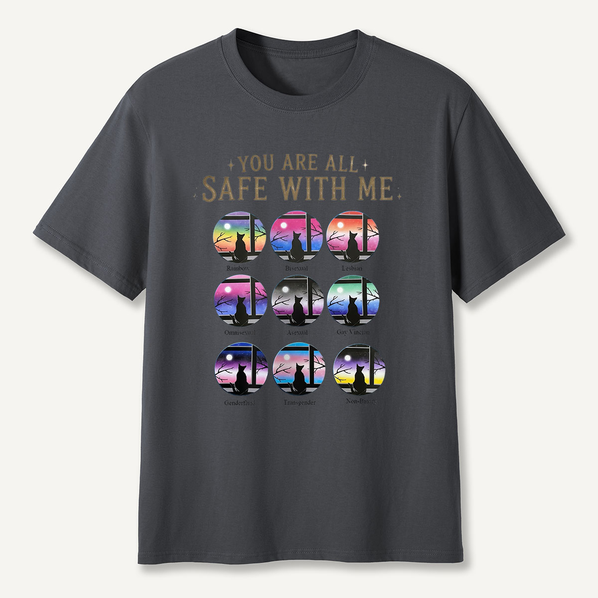 You Are All Safe With Me Cat T‑Shirt