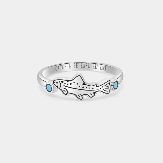 Catch & Release Trout Turquoise Ring