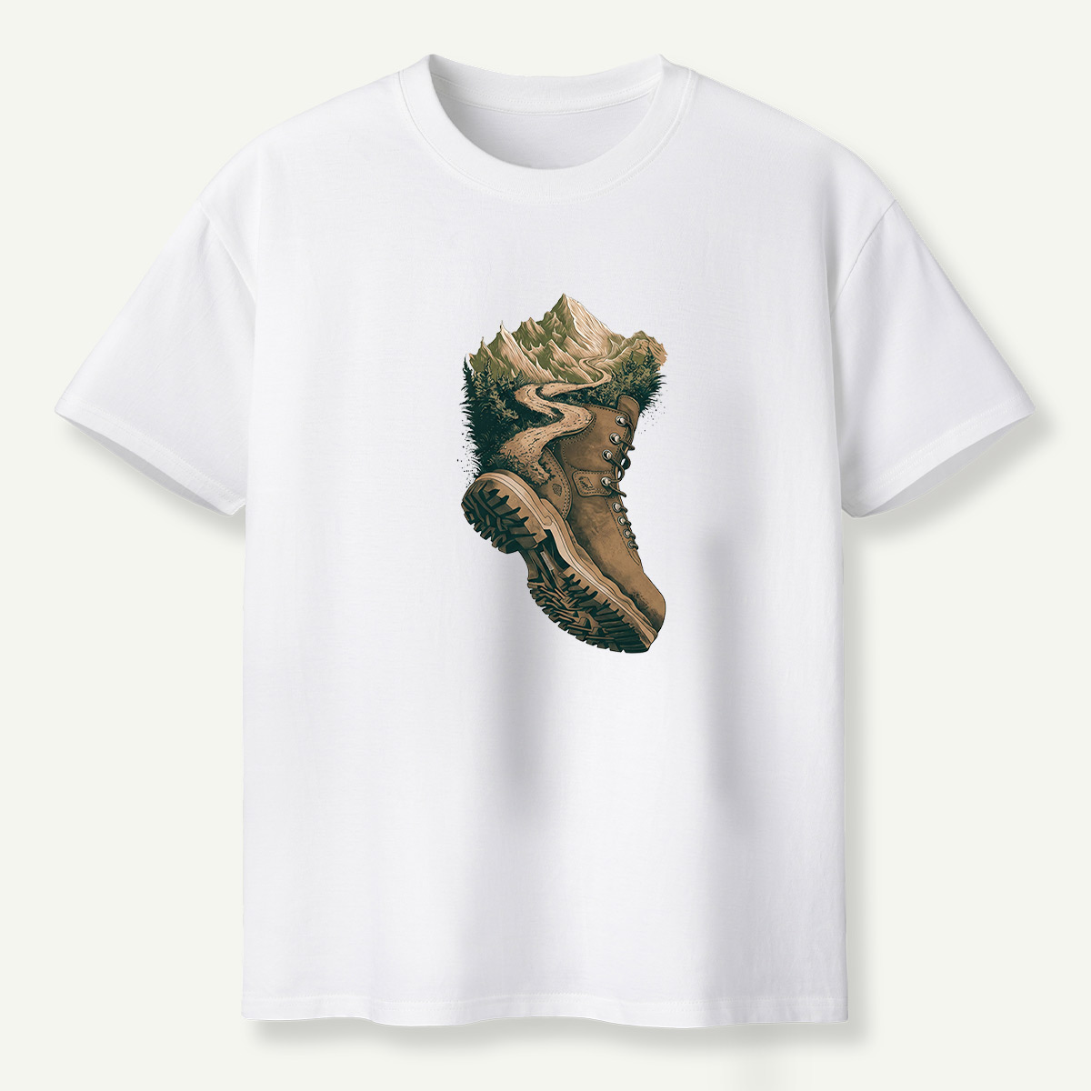 Hiking Boot Mountain Trail Landscape T-Shirt