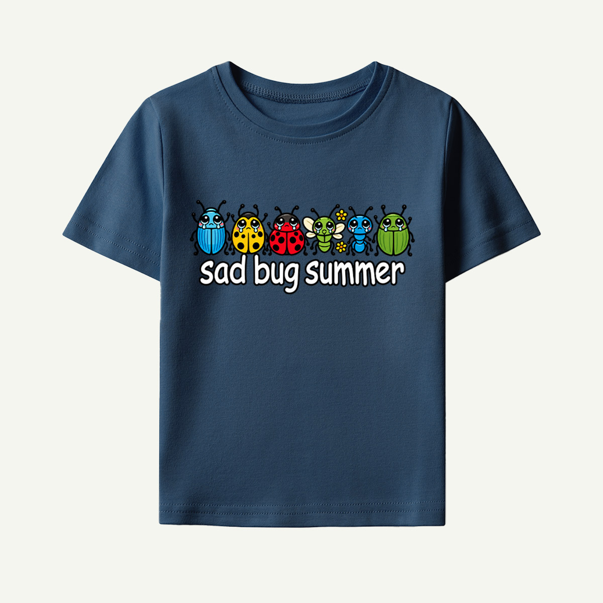 Sad Bug Summer Cute Crying Insects Kids T-Shirt