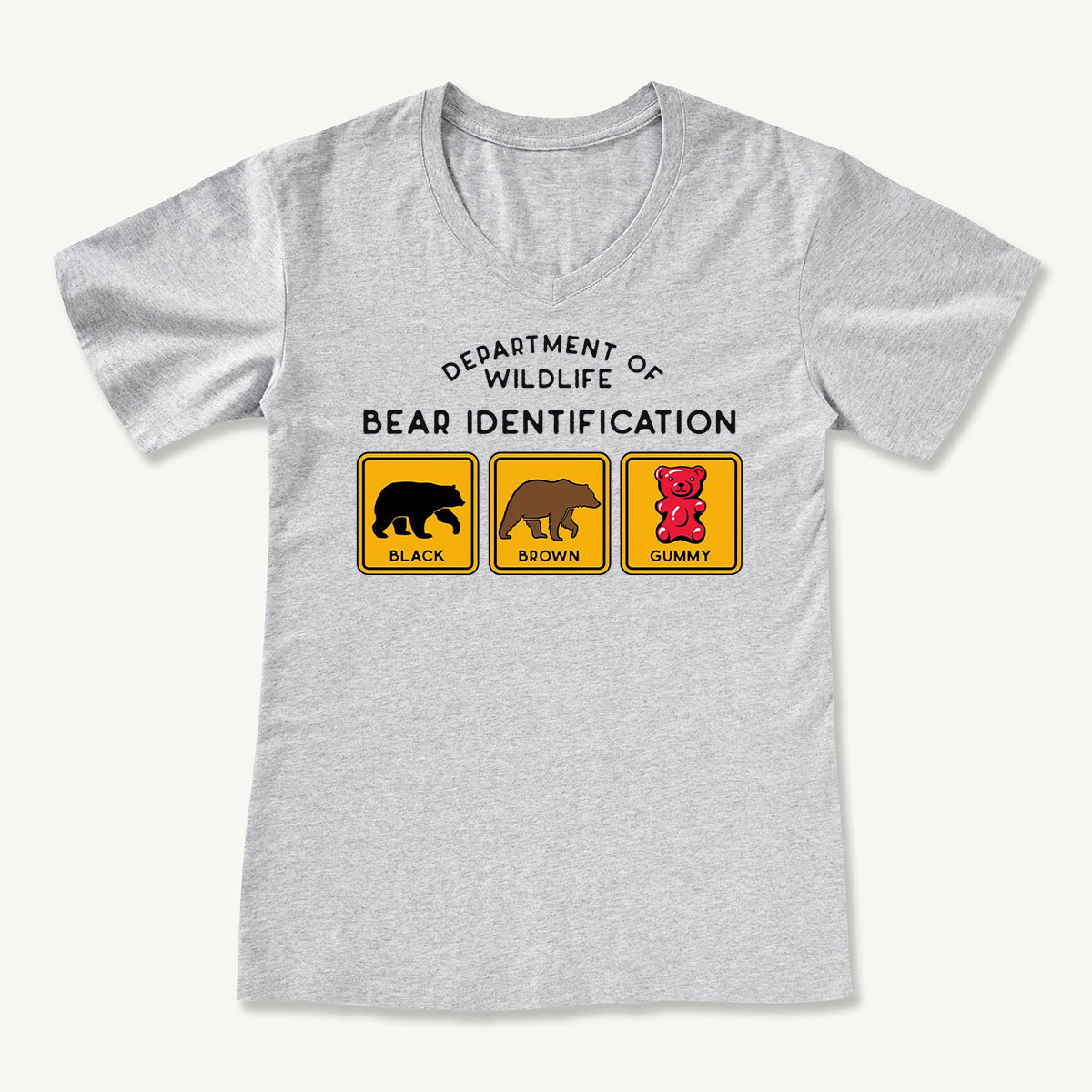 Bear Tee Cotton Classic V-neck T-Shirt