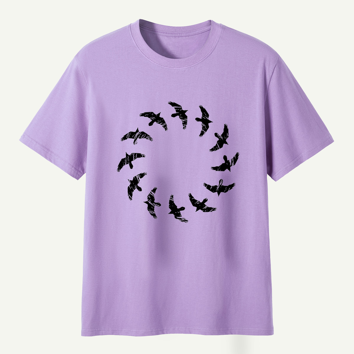 Raven Flight Circle Silhouette T-Shirt