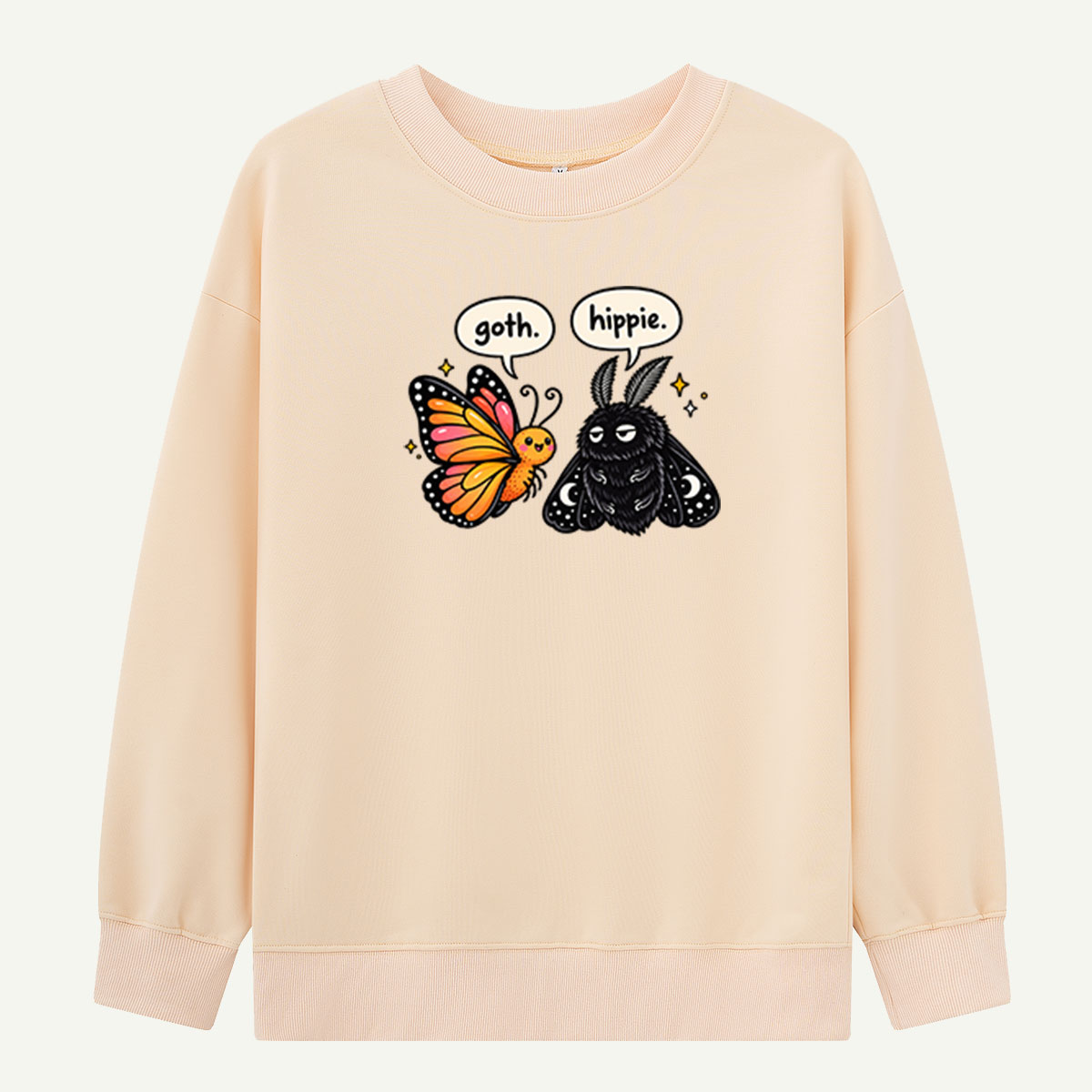 Goth Moth And Hippie Butterfly Humor Sweatshirts