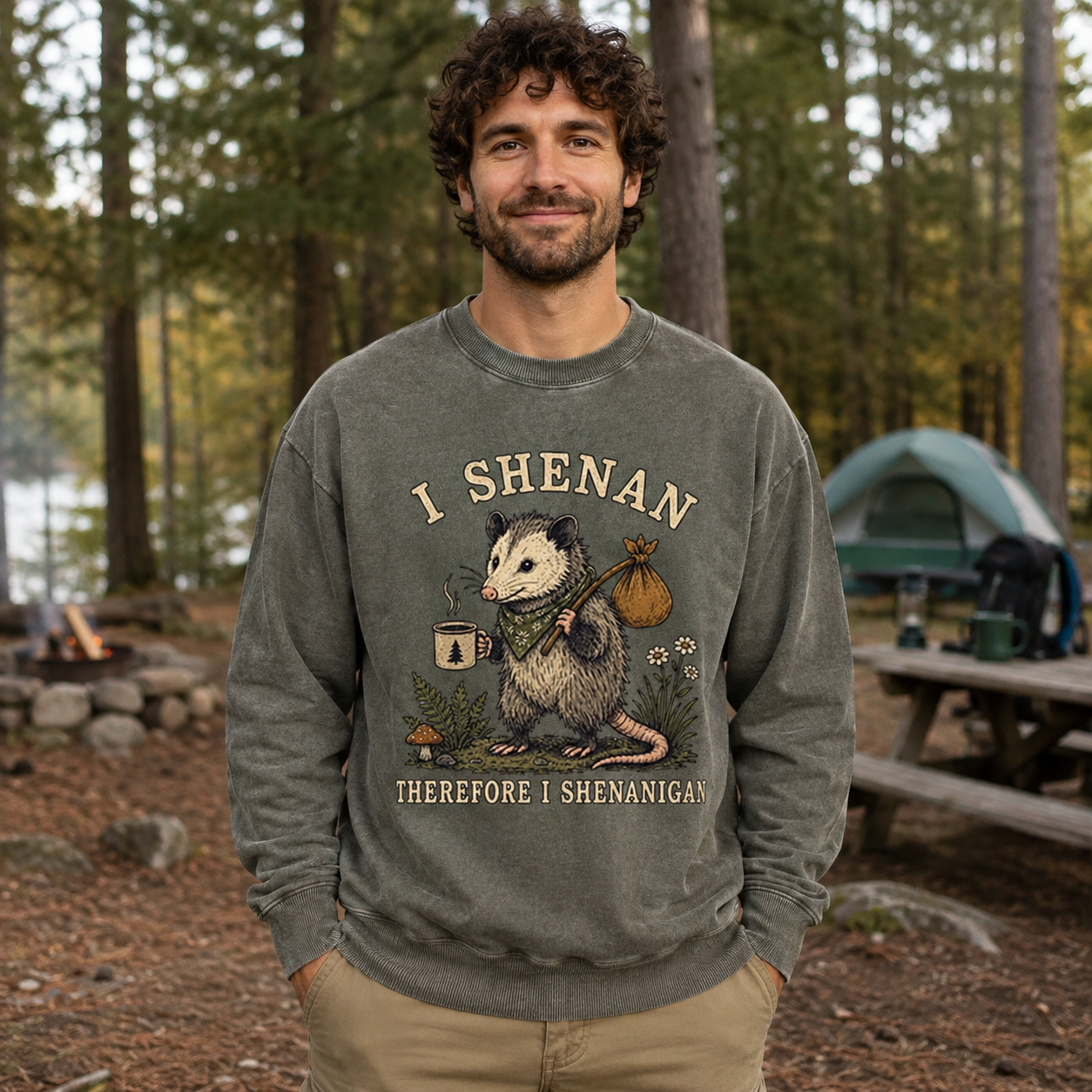 Opossum Shenanigan Philosophy Washed Sweatshirts