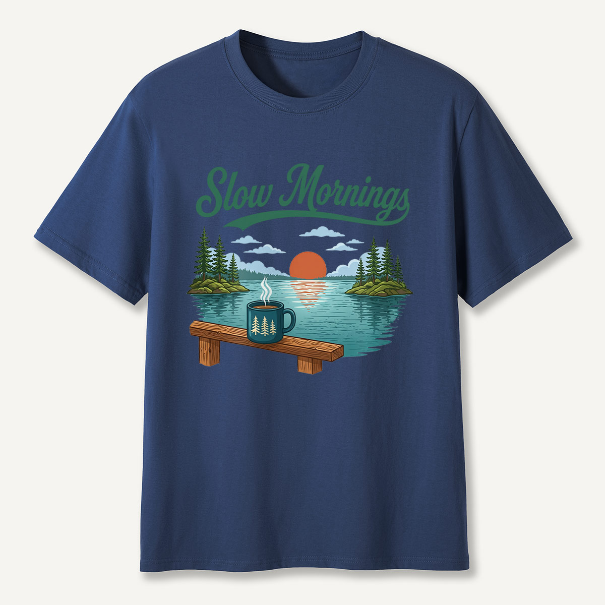 Slow Mornings Lake Coffee T-Shirt