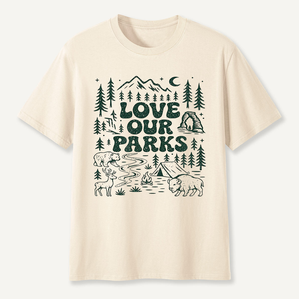 Love Our Parks Wildlife Camping T-Shirt